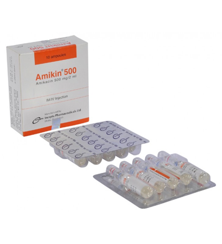 Amikin 500mg/2ml Injection-10's Pack