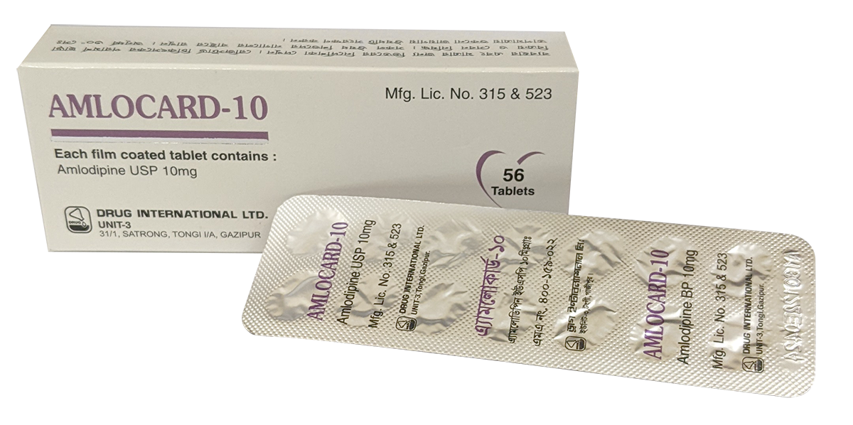 Amlocard 10 mg Tablet-14's Strip