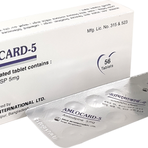Amlocard 5 mg Tablet-14's Strip