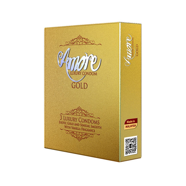 Amore Luxury Condom Gold-3's Pack