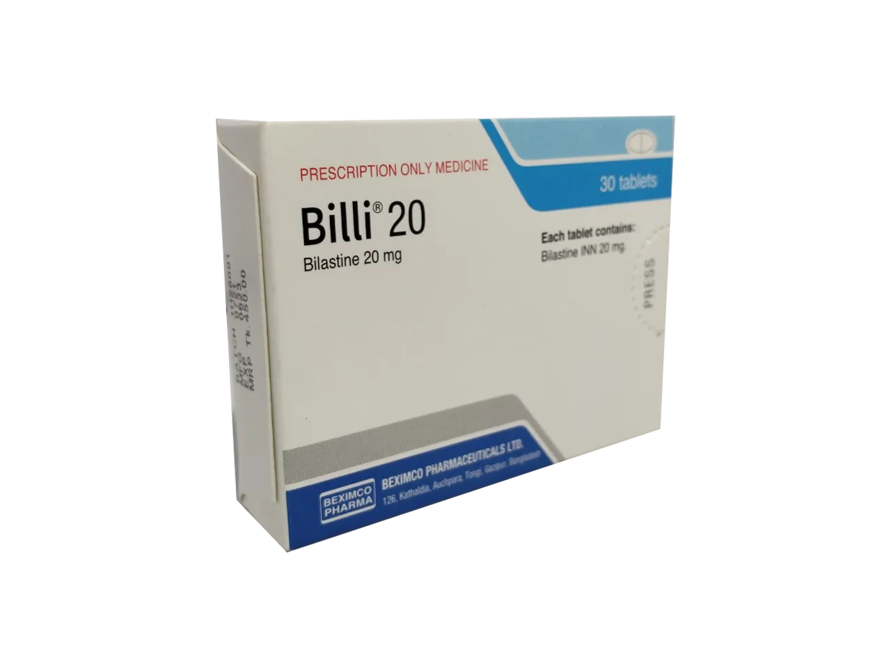 Billi 20 mg Tablet-15's Strip