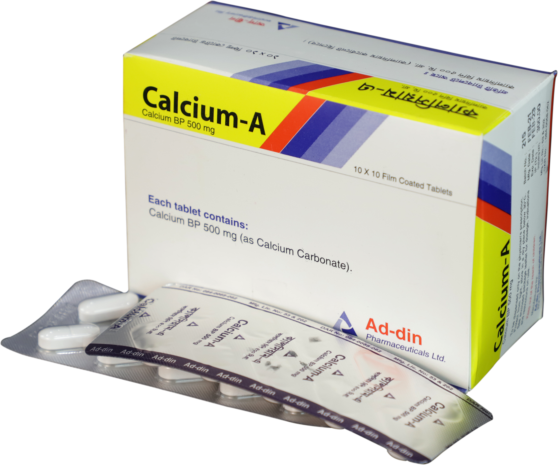 Calcium-A 500 mg Tablet-10's Strip