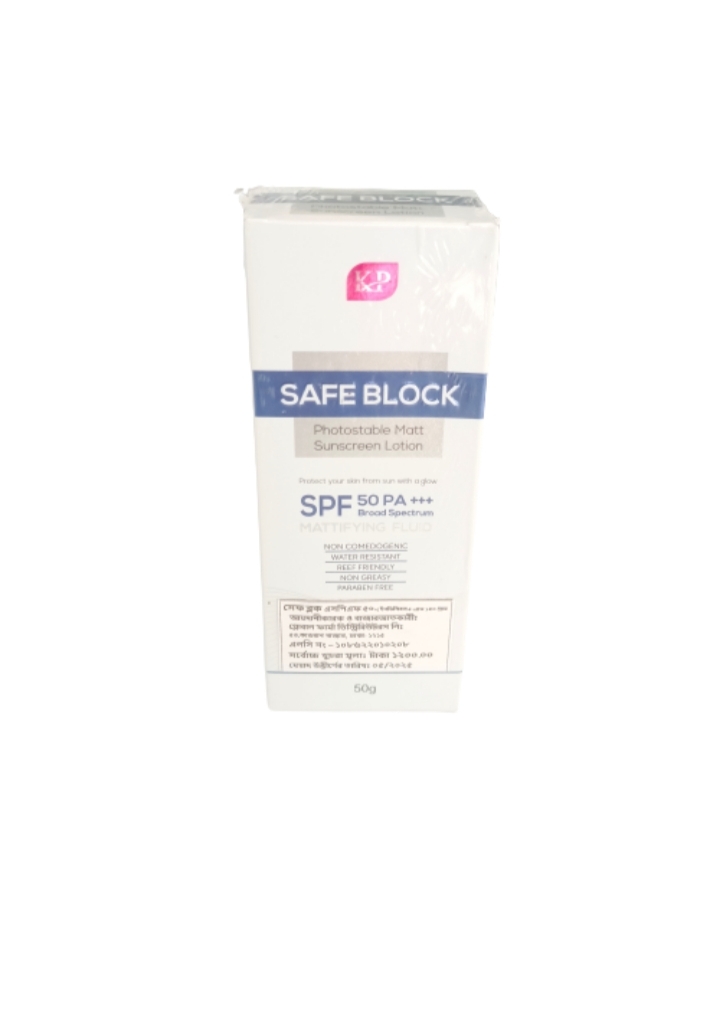 Safe Block Photostable Matt Sunscreen Lotion SPF 50 PA+++ 50 gm